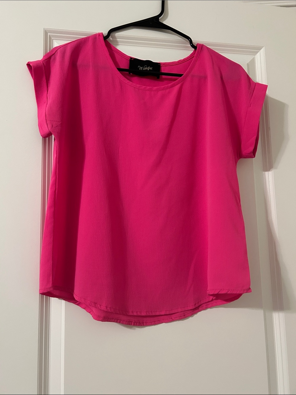 Fuchsia Short Sleeve Blouse - Women